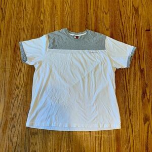 VTG 90s Tommy Jeans hillfiger Men's Gray White T-Shirt color block classic XL